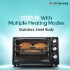 Longway Royal OTG 25 Ltr Oven Toaster Griller with Heating Modes | Temperature Timer Control for Baking Pizza (1500 W, Black)