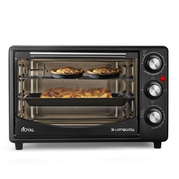 Longway Royal OTG 25 Ltr Oven Toaster Griller with Heating Modes | Temperature Timer Control for Baking Pizza (1500 W, Black)