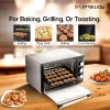 Longway Royal Plus OTG 28L Oven Toaster Griller with Illuminated Chamber, 360 °Motorized Rotisserie with Multiple Heating , (Silver)