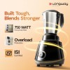 Longway Super Pro Juicer Mixer Grinder | Up to 750 Watt Powerful Motor | 4 Jars for Grinding, Mixing, Juicing Black & Gray