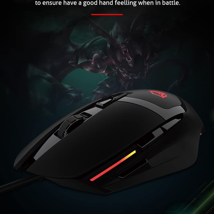 MEETION MT-G3325 Professional Wired Gaming Mouse, Up to 10000 DPI, 8 Programmable Buttons, 100 IPS Tracking Speed, Polling Rate 125-1000Hz MS, 5000 FPS, Aluminium Alloy Footpad, Compatible with PC/Mac