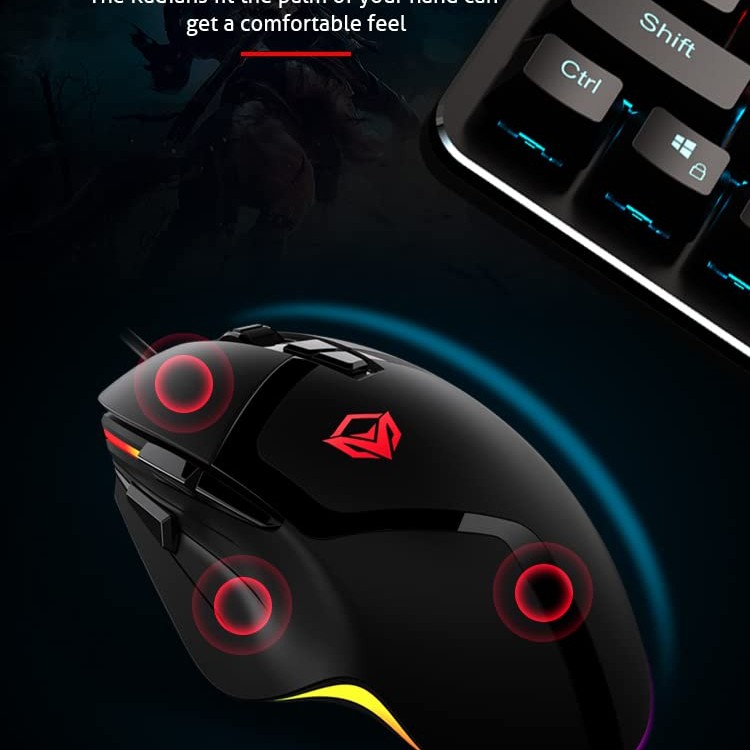 MEETION MT-G3325 Professional Wired Gaming Mouse, Up to 10000 DPI, 8 Programmable Buttons, 100 IPS Tracking Speed, Polling Rate 125-1000Hz MS, 5000 FPS, Aluminium Alloy Footpad, Compatible with PC/Mac