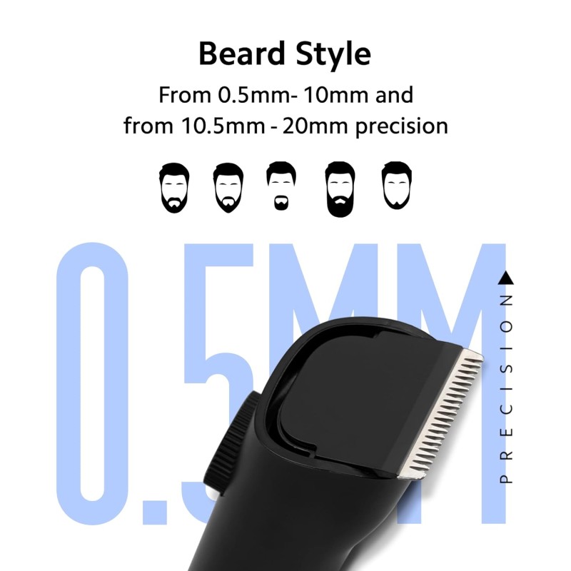 MI Xiaomi Beard Trimmer 2C With High Precision Trimming | 2 Beard Comb | USB Type-C | Fast Charging | 0.5mm Precision | 40 Length Settings | 90 Min Run Time, Black
