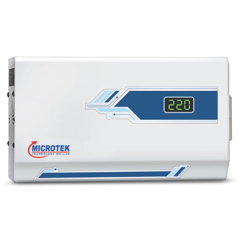 MICROTEK Pearl EM4130+ Digital Display WALL Mounted Automatic Voltage Digital Display STABILIZER (White)