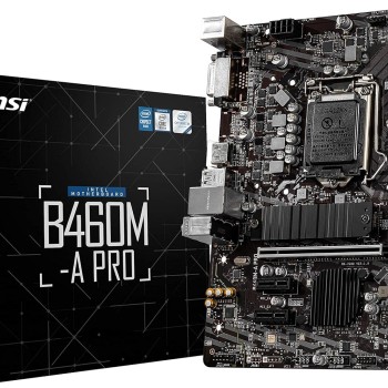 MSI B460M-A PRO ProSeries Motherboard (mATX, 10th Gen Intel Core, LGA 1200 Socket, DDR4, M.2 Slot, USB 3.2 Gen 1, 2.5G LAN, DVI/HDMI)