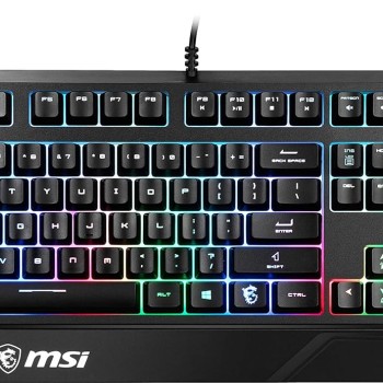 MSI Vigor GK20 US Backlit RGB Wired Dedicated Hotkeys Anti-Ghosting Water Resistant Gaming Keyboard Black