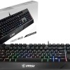 MSI Vigor GK20 US Backlit RGB Wired Dedicated Hotkeys Anti-Ghosting Water Resistant Gaming Keyboard Black