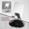 MegaStro® Aluminum 360 Rotatable Phone/Tablet Stand (Under 10inch) Hands-Free Viewing (Metallic Silver)