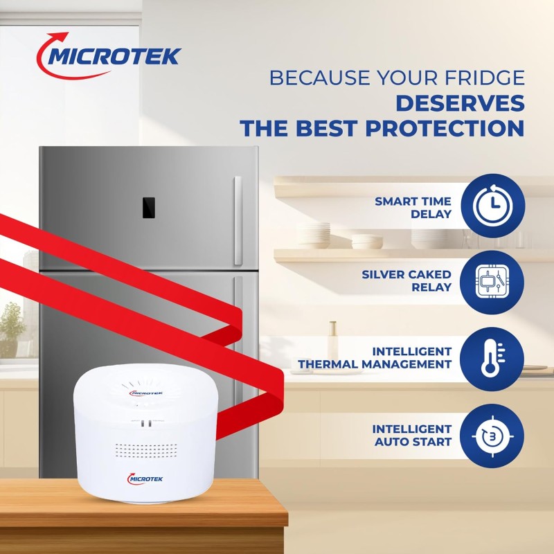 Microtek EMR4013 Automatic Voltage Stabilizer Series for Refrigerator Upto 600 Liters/ 1 Deep Freezer Upto 4A| Working Power 130V - 295±5V