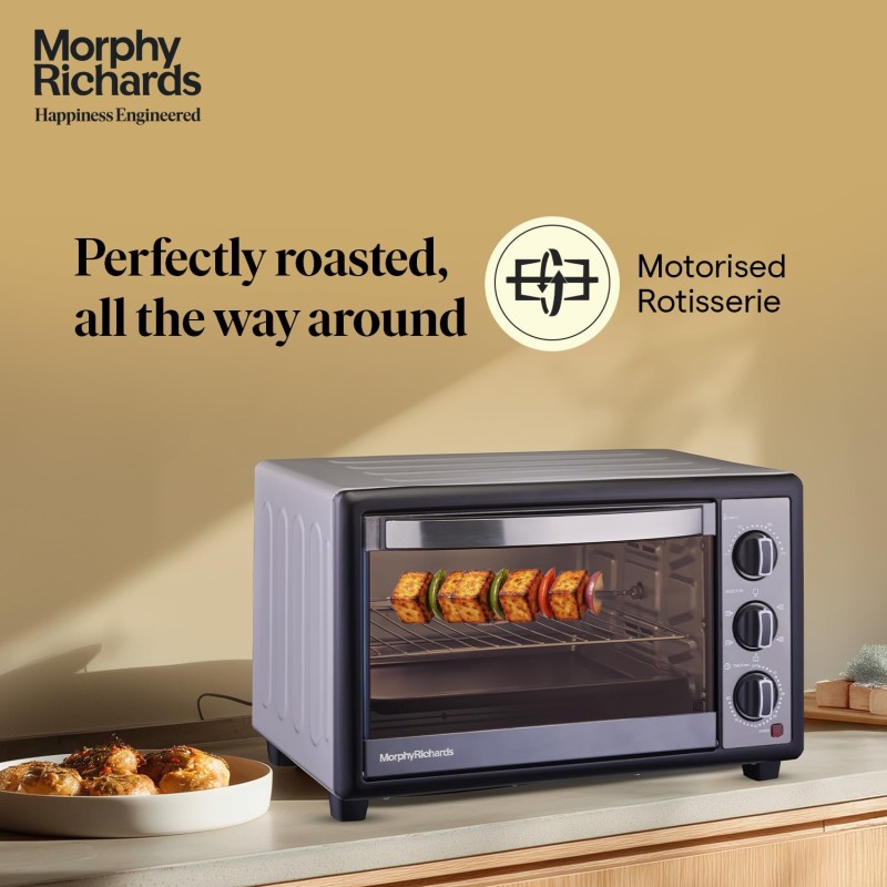 Morphy Richards 30RC Manual Otg Oven For Kitchen 1500W | 30 Litre Oven Toaster Griller | Convection Fan & Rotisserie Function