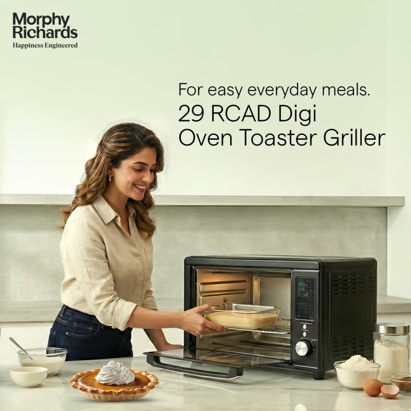Morphy Richards Digital OTG|Capacity - 29 Litre with 13 Preset Menu|Rotisserie,Convection,In-Built Air-Fryer & Dehydrator Function.