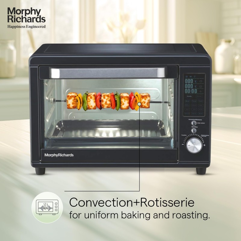 Morphy Richards Digital OTG|Capacity - 29 Litre with 13 Preset Menu|Rotisserie,Convection,In-Built Air-Fryer & Dehydrator Function.