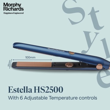 Morphy Richards Estella Hs2500 Temp Control Hair Straightener|5 Temp Settings 120-220°C|Keratin Ceramic Plates