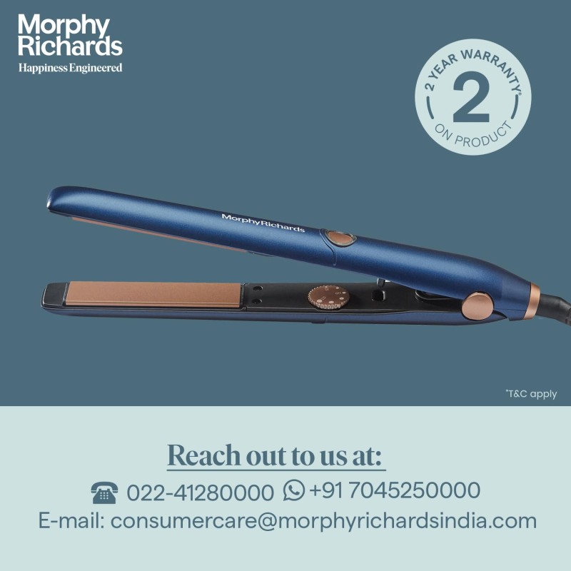 Morphy Richards Estella Hs2500 Temp Control Hair Straightener|5 Temp Settings 120-220°C|Keratin Ceramic Plates
