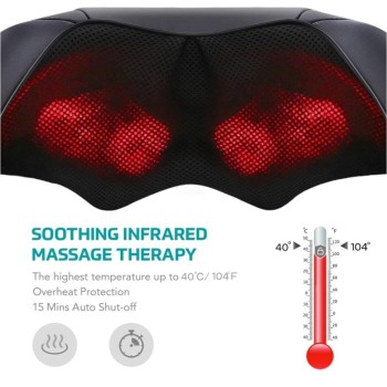 Moulik beatXP Deep Heal Shiatsu Massager with Infrared Heat Therapy | Full Body Massager with 4D Kneading Massage for Shoulder, Neck, Back, Muscle Pain Relief, with Corded Electric