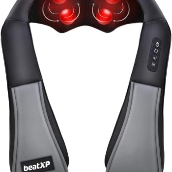 Moulik beatXP Deep Heal Shiatsu Massager with Infrared Heat Therapy | Full Body Massager with 4D Kneading Massage for Shoulder, Neck, Back, Muscle Pain Relief, with Corded Electric