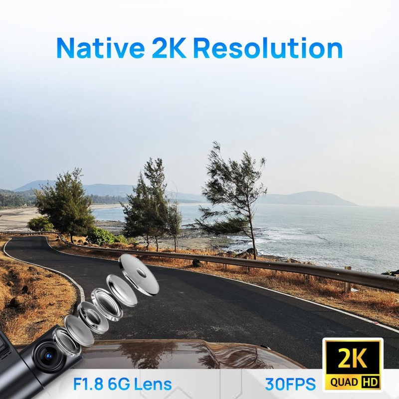 NEXDIGITRON ACE 2 Car Dash Camera with in-Built GPS Logger, Native 2K 1440P, Intuitive Screen, Voice Control