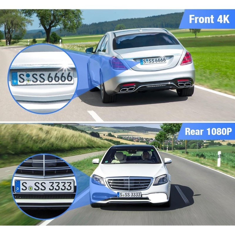 NEXDIGITRON PRIME Plus 4K Dual Channel Dash Camera with in-Built GPS Logger, Real 4K 2160P UHD Front+FHD Rear