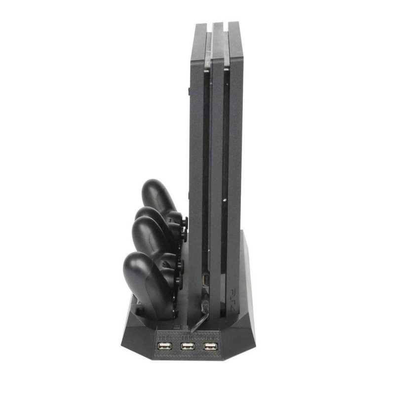 New World PS4 Pro Vertical Stand Cooling Fan Controller Charger Dock USB hub For PS4 Pro Playstation 4 Pro Console