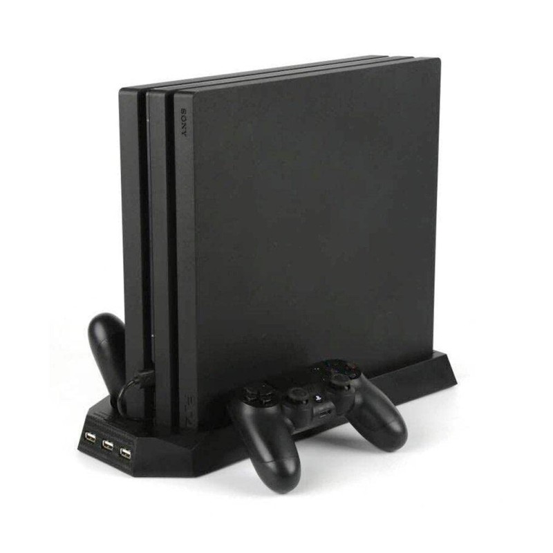 New World PS4 Pro Vertical Stand Cooling Fan Controller Charger Dock USB hub For PS4 Pro Playstation 4 Pro Console