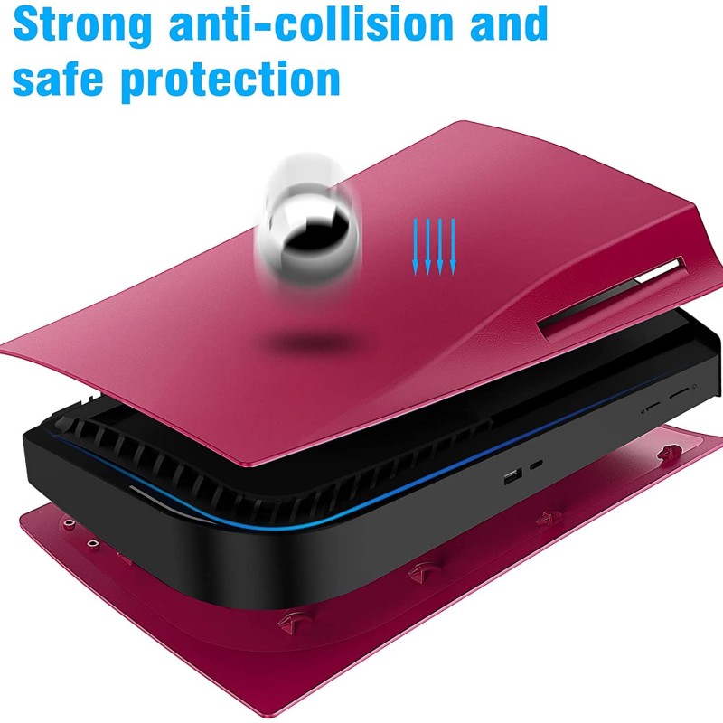 New world Faceplate for PS5,for PS5 Faceplate Replacement Cover for PS5 , Anti-Scratch Dust Proof Protective Shell Cover for Playstation 5, Disk Edition -Cosmic Red