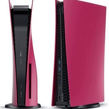New world Faceplate for PS5,for PS5 Faceplate Replacement Cover for PS5 , Anti-Scratch Dust Proof Protective Shell Cover for Playstation 5, Disk Edition -Cosmic Red