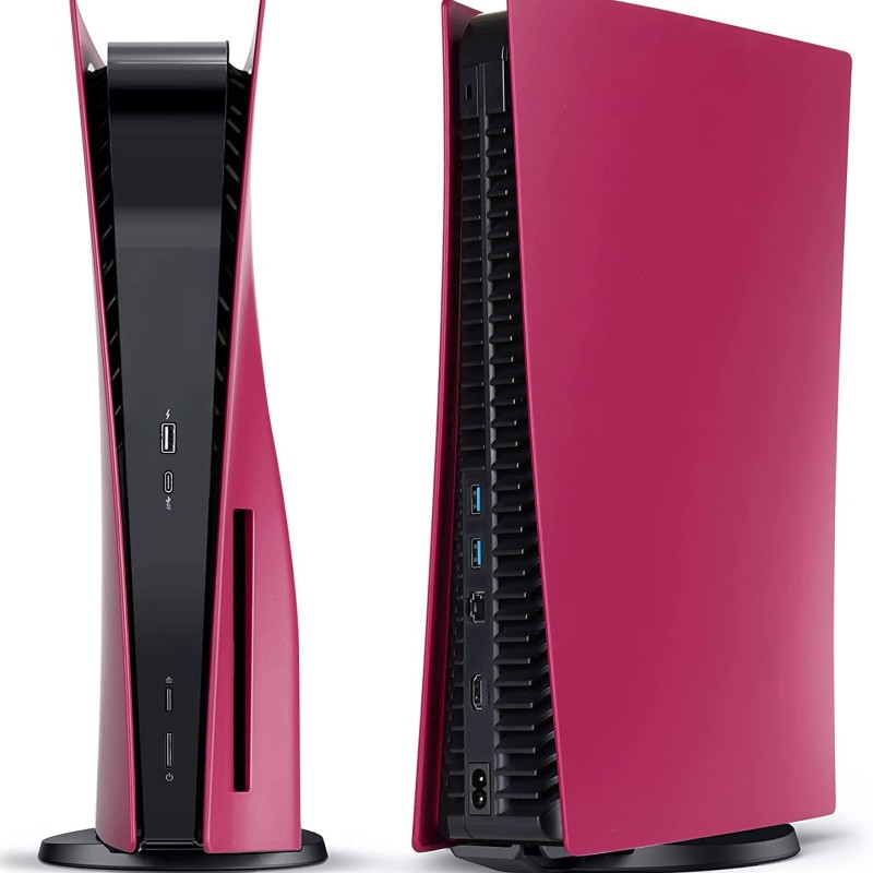 New world Faceplate for PS5,for PS5 Faceplate Replacement Cover for PS5 , Anti-Scratch Dust Proof Protective Shell Cover for Playstation 5, Disk Edition -Cosmic Red