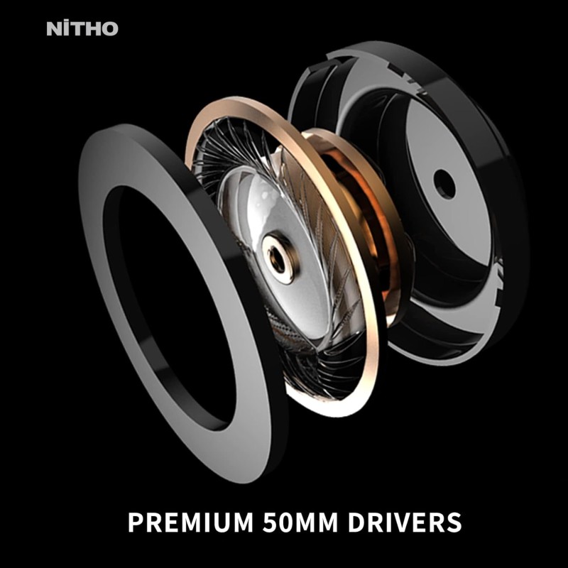 Nitho Titan PRO 7.1 Surround Gaming Headset with Cardioid Microphone for PS5, PS4, PC, Laptop, Over-Ear Stereo Wired Gaming Headphones with RGB LED Light, 3.5 mm Audio Jack, 50 mm Drivers - Black