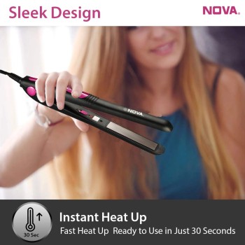 Nova NHS - 840 Selfie Hair Straightener for Women (Pink)