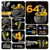 Nu Republic Epic ANC TWS Earbuds with Upto 64 hrs Playtime, 13mm Neodymium Driver, XBass® Technology, ANC + ENC Quad Mics (Black/Yellow)