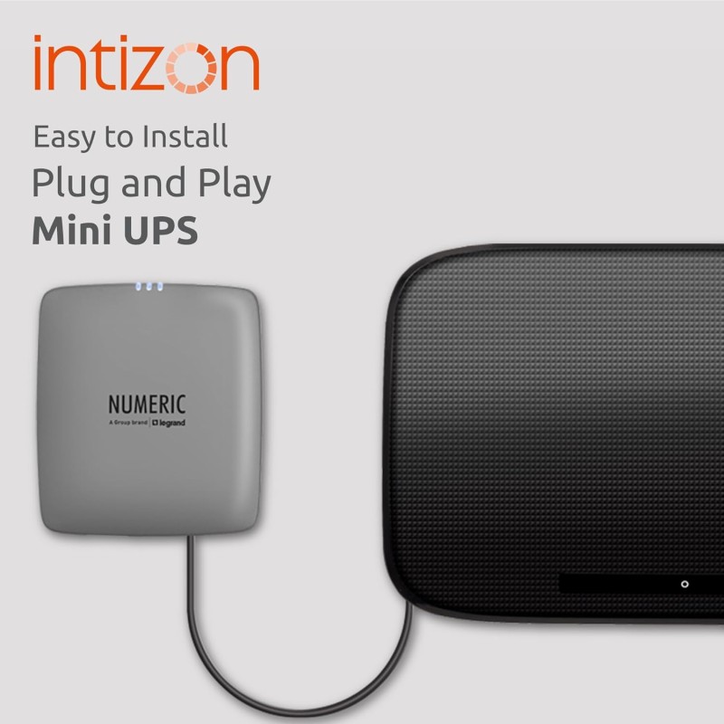 Numeric Intizon Mini UPS for Wi-Fi Routers | Up to 4 Hours PowerBackup | Wall mountable and Table Top Placement 