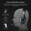 ONIKUMA K12 Stereo Gaming Headset with Mic, Controls and LED Light for PC, PS4, Xbox and Mobiles (Black/Blue)