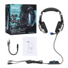 ONIKUMA K12 Stereo Gaming Headset with Mic, Controls and LED Light for PC, PS4, Xbox and Mobiles (Black/Blue)