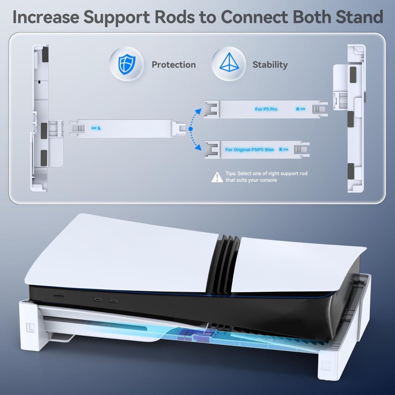 Oivo Chamunda PS5 Horizontal Stand - Accessories Base Compatible With PlayStation 5 Console Disc & Digital Editions (White)