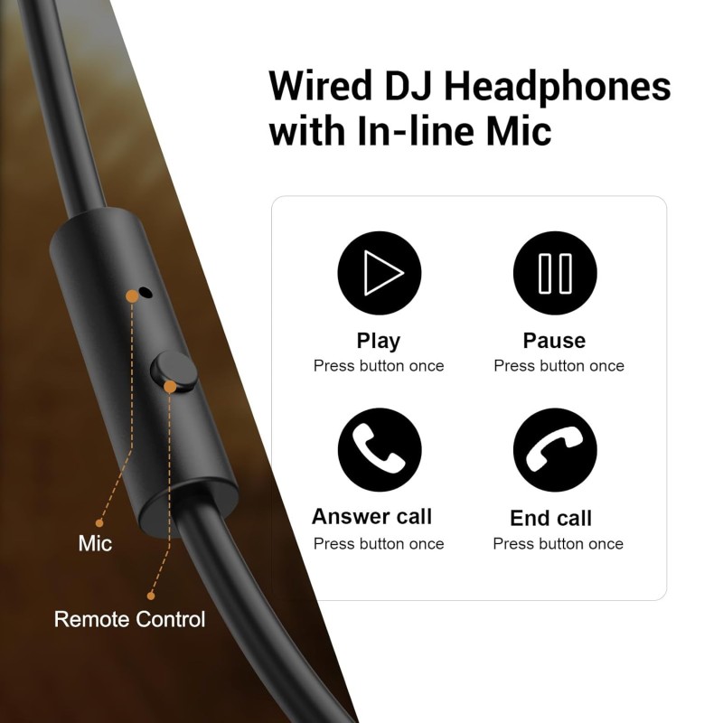 OneOdio Pro-10 Over Ear Headphone, Wired Bass Headsets with 50mm Driver, Foldable Lightweight Headphones (red)