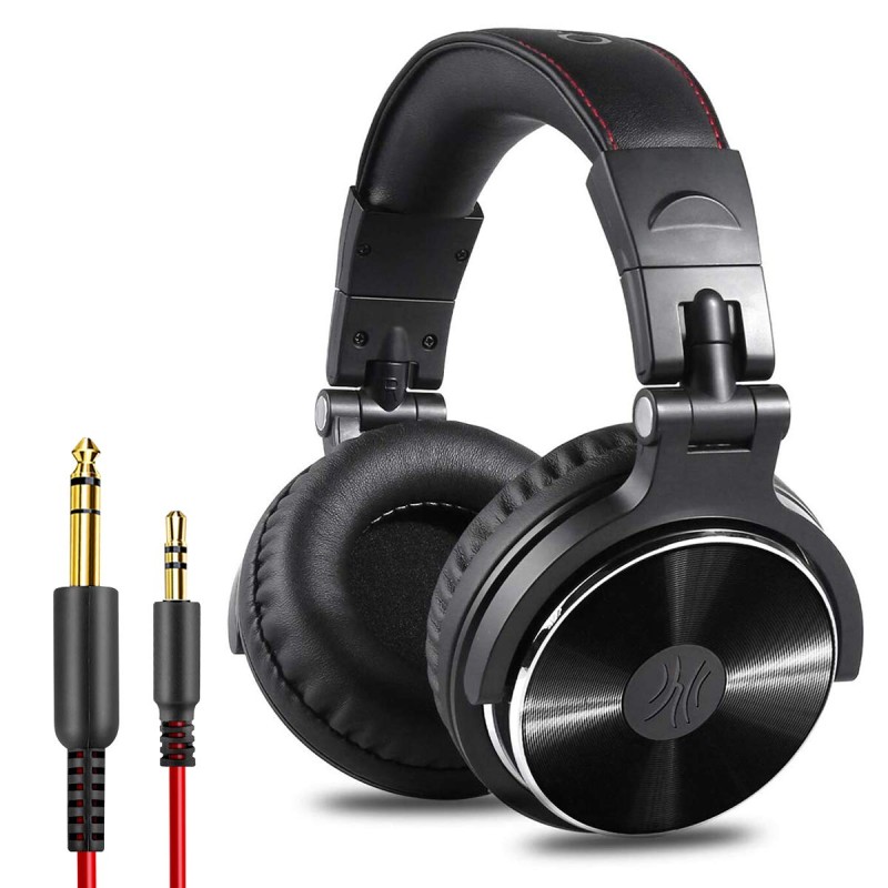 OneOdio Pro-10 Over Ear Headphone, Wired Bass Headsets with 50mm Driver, Foldable Lightweight Headphones (red)