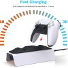 Dobe Multifunctional Controller Charging Station with LED, Multifunctional Cooling Base, Dual Charger Docking Station (White, P S 5) TP5-0521B