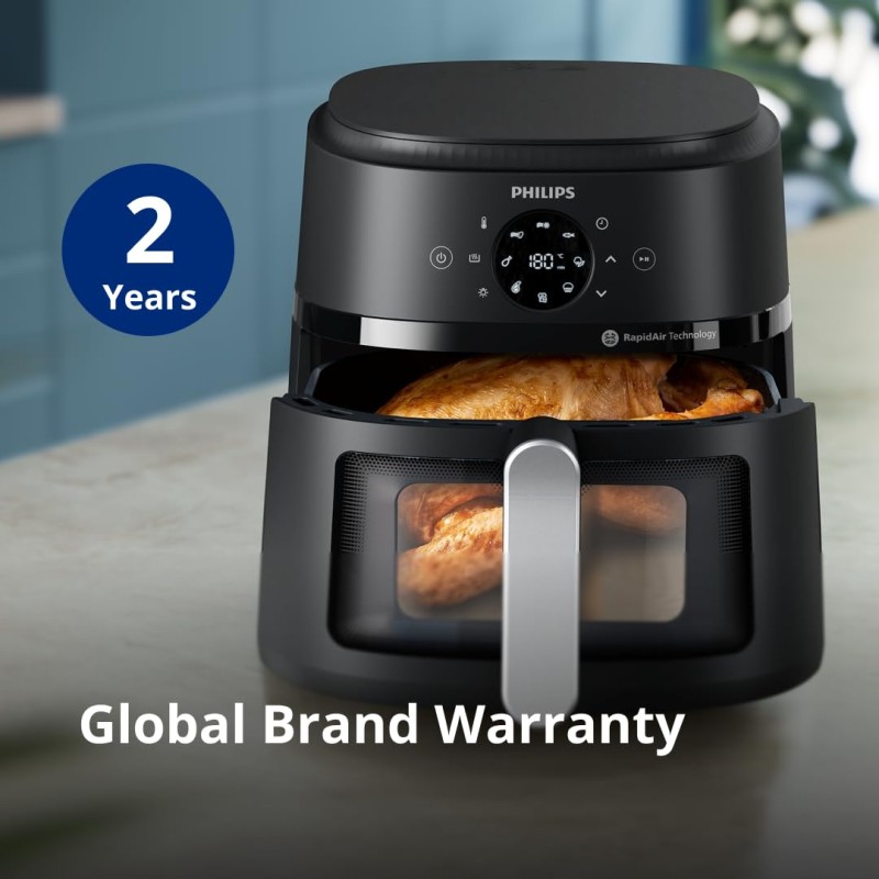 PHILIPS Air Fryer NA231/00 with touch panel, 6.2 Litre, Extra Large | with touch panel, uses up to 90% less fat