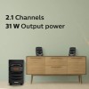 PHILIPS Audio MMS2625B 2.1 Channel, 31 W, Bluetooth Connectivity, Wired Multimedia Computer Speaker, (Black)