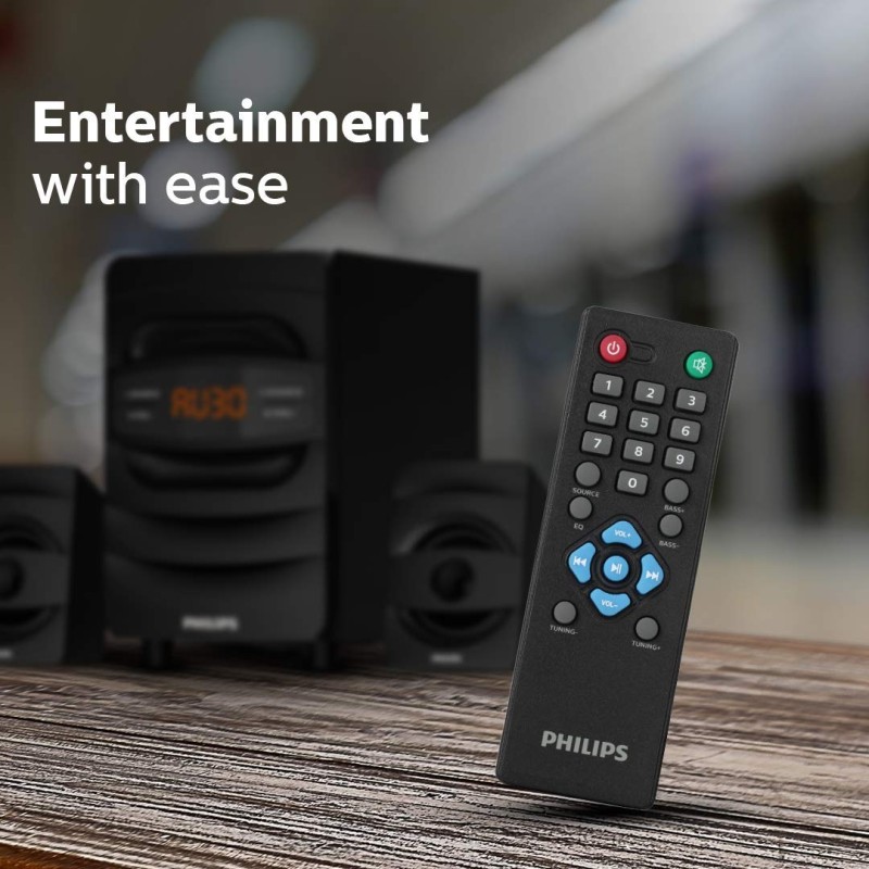 PHILIPS Audio MMS2625B 2.1 Channel, 31 W, Bluetooth Connectivity, Wired Multimedia Computer Speaker, (Black)