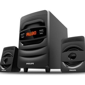 PHILIPS Audio MMS2625B 2.1 Channel, 31 W, Bluetooth Connectivity, Wired Multimedia Computer Speaker, (Black)
