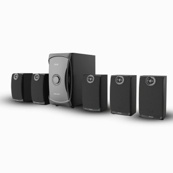 PHILIPS Audio TAV7587 5.1 Channel 100W Bluetooth Multimedia Speaker System with 5x15W Satellite Speakers (Black)