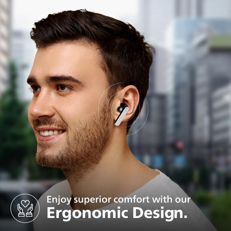 PHILIPS Audio TWS TAT3225/94 True Wireless Earbuds with 24 Hour Playtime (6+18), IPX4 Splash (Black)