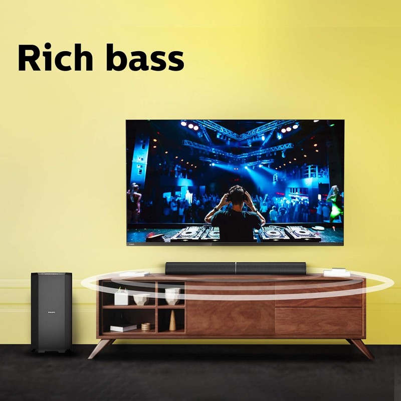PHILIPS Convertible Soundbar MMS8085B, 2.1 Channel with Multipoint-Connectivity Option (Black)