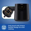 PHILIPS Digital Airfryer with Touch Panel, 4.1L, with RapidAir Technology,with additional (HD9252/90) (Black)
