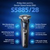 PHILIPS Electric Shaver For Men | Wet & Dry | Powerful Close Shave | Gentle on Skin | SkinIQ Technology | Steel Precision Blades | 360 D Flexing Heads | Integrated Pop Up Trimmer | LED Display | 5 Mins Quick Charge | Showerproof | S5885/28,Black