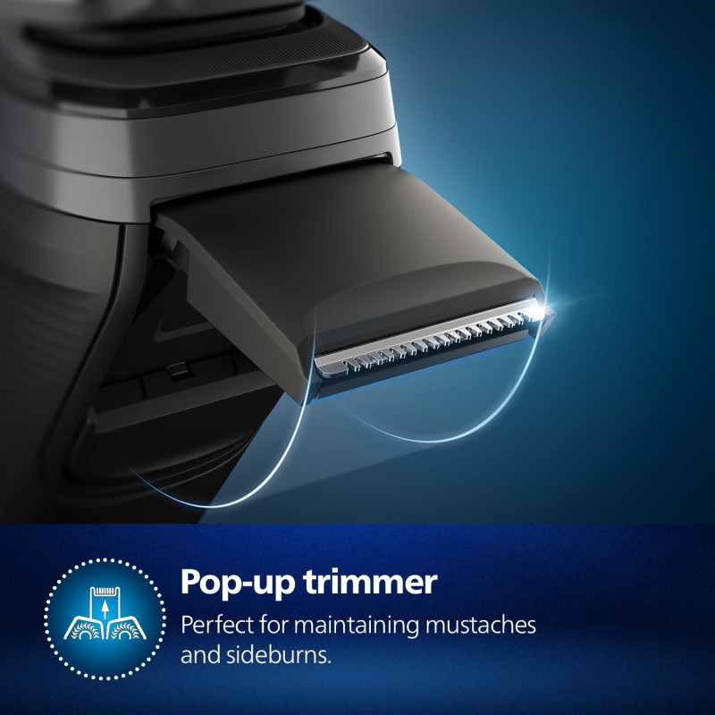 PHILIPS Electric Shaver For Men | Wet & Dry | Powerful Close Shave | Gentle on Skin | SkinIQ Technology | Steel Precision Blades | 360 D Flexing Heads | Integrated Pop Up Trimmer | LED Display | 5 Mins Quick Charge | Showerproof | S5885/28,Black