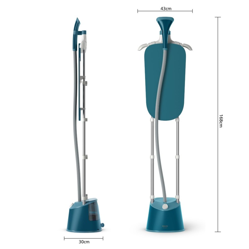 PHILIPS Standing Garment Steamer STE1040/20, 1.8L Water Tank, Blue