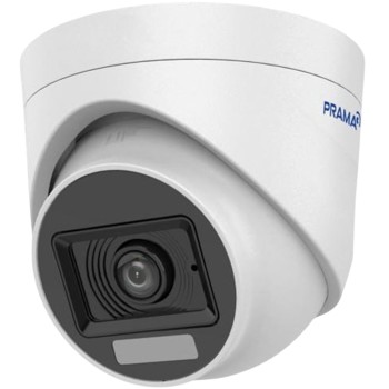 PRAMA PT-HTD70FOE-LPFS 2MP Ranginview Audio Fixed Turret Dome Camera, Built-in Microphone White