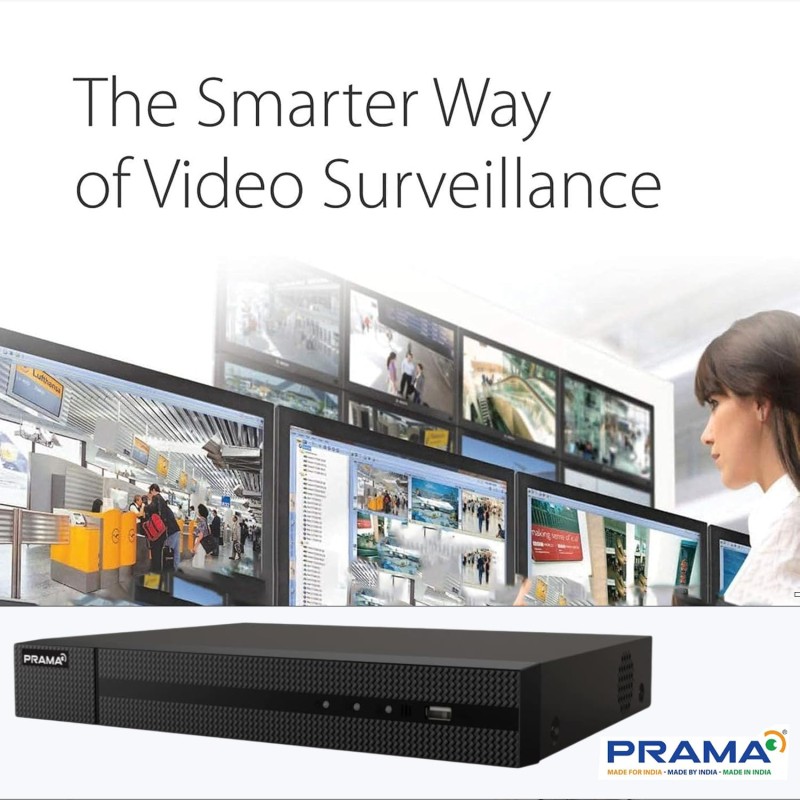 PRAMA PT-NR2A08-Q2 8 Channel 8MP Network Video Recorder with H.265+ Compression, 2 SATA Interface Supporting HDD up to 8TB Per Drive